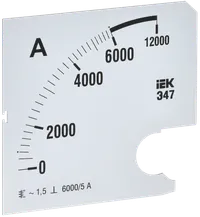 Шкала сменная для амперметра Э47 6000/5А класс точности 1,5 96х96мм IEK