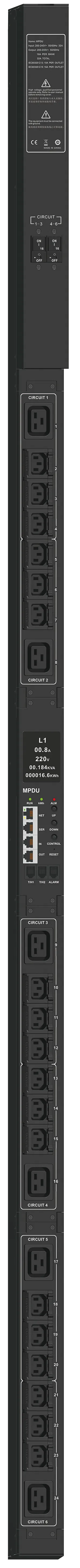 ITK ADMIN PDU с общим мониторингом PV1412 1Ф 32А 21С13 3С19 кабель 3м IEC60309
