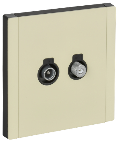 FORTE&PIANO Розетка двойная TV+SAT FP838M металл серый сланец IEK