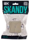 SKANDY Выключатель 1-клавишный проходной с индикацией 10А SK-V08B бежевый IEK1