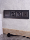 BRITE Розетка 1-местная с заземлением с защитными шторками 16А с USB A+A 5В 2,1А РЮш10-1-БрС сталь IEK7