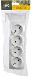 RS24-2-XB Quadruple socket without grounding contact 16A with opening installation GLORY (white) IEK1