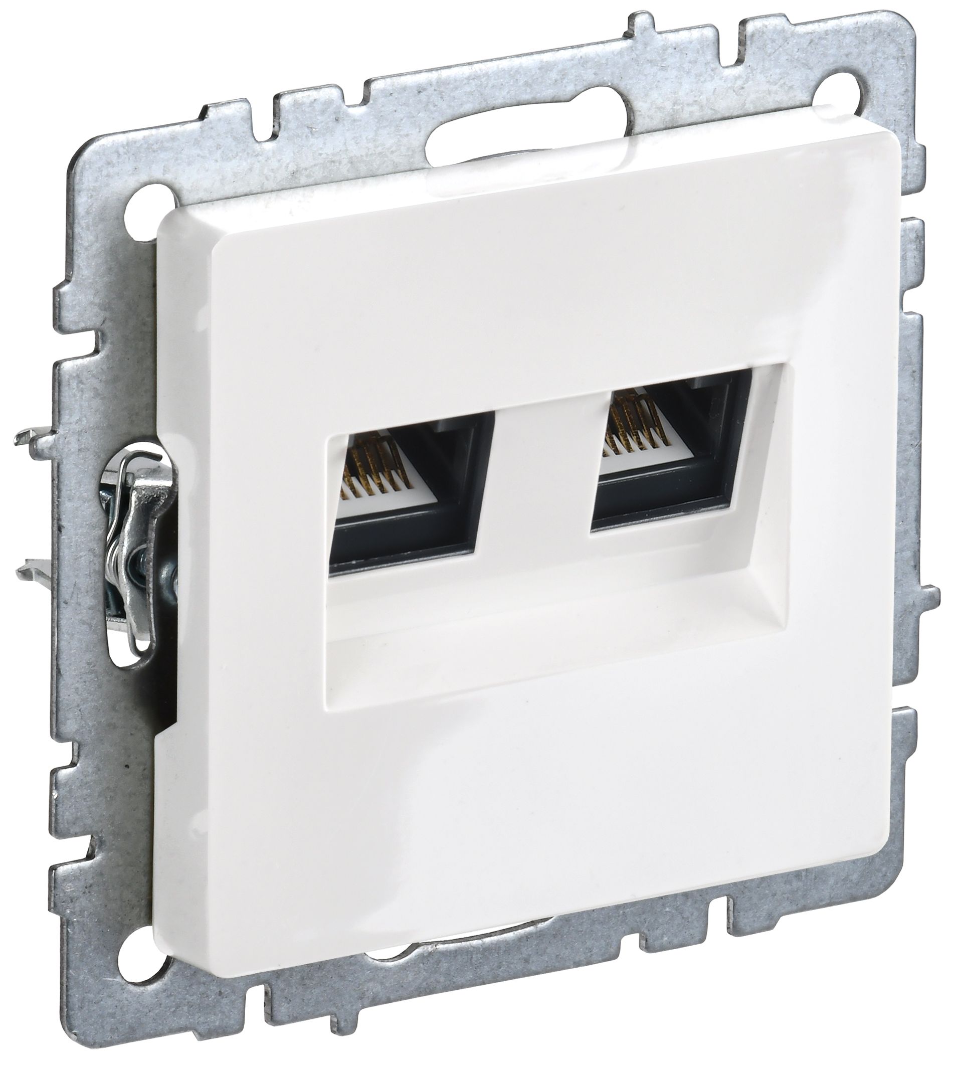 BRITE Розетка компьютерная двойная кат.5E RJ45 РК10-2-БрБ белый IEK (BR-K20-1-K01)