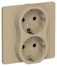 FLITE Розетка 2-местная с заземлением без защитных шторок безвинтовое крепление 16А РС12-1-К-ФлХ хаки IEK