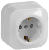 RSSh20-3-XB Single socket with grounding contact with protective shutter 16A open installation GLORY (white) IEK