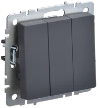 BRITE Triple-button switch 10A VC10-3-0-BrG graphite IEK