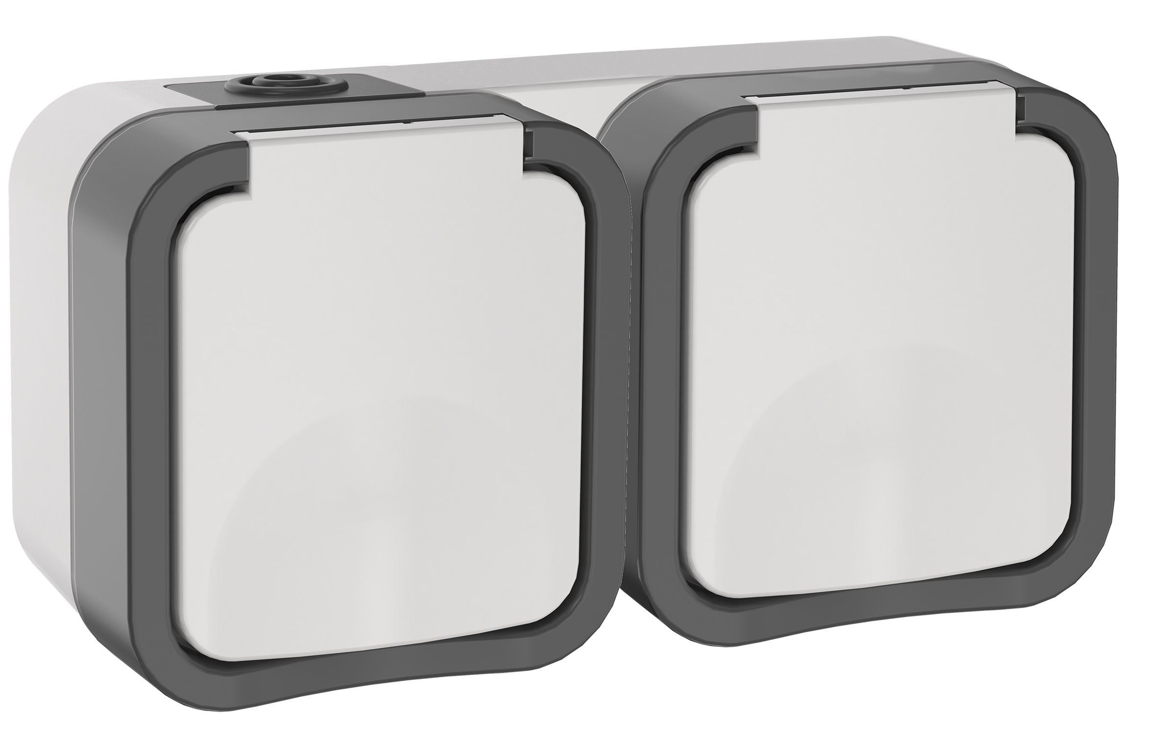 TORS Розетка 2-местная горизонтальная 16А IP55 TS222 серо-белый IEK (TS-R26-16-55-G-K41)