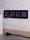 BRITE Розетка 1-местная с заземлением с защитными шторками 16А с USB A+C 18Вт РЮш11-1-БрМ маренго IEK7