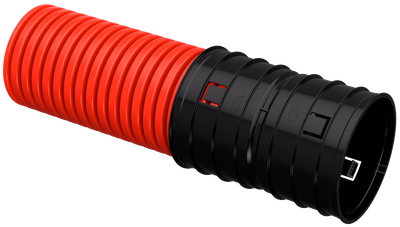 ELASTA Труба гофрированная двустенная жесткая ПНД d=125мм красная (5,7м) IEK