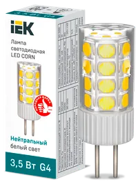 Лампа светодиодная CORN капсула 3,5Вт 230В 4000К керамика G4 IEK