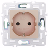 SKANDY Розетка с заземлением с защитными шторками 16А безвинтовое крепление SK-R06Sa песочный IEK2