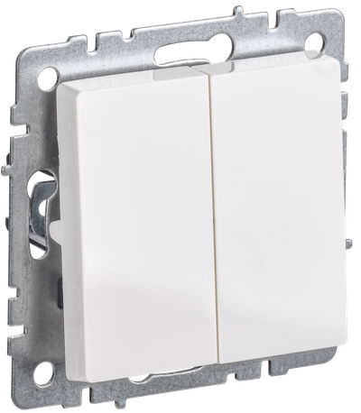 BRITE Выключатель 2-клавишный 10А ВС10-2-0-БрБ белый