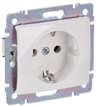 VALENA Розетка 1-местная с заземлением без защитных шторок 1упаковка (10шт арт.774420) 16А белый
