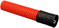 Corrugated double-wall HDPE pipe d=63mm red (100 m) IEK with a broach tool