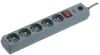Сетевой фильтр СФ-05К-выкл. 5 мест 2Р+PЕ/5метров 3х1мм2 16А серый IEK0