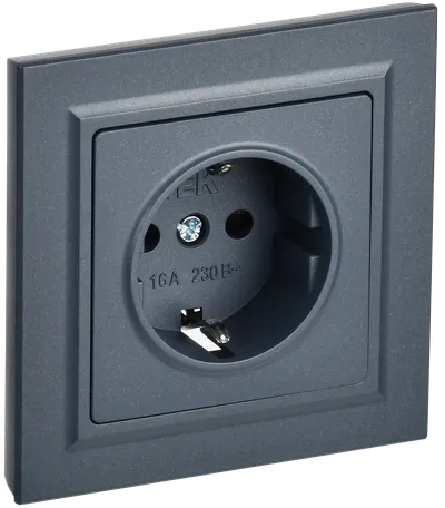 BRITE 1-gang earthed socket with protective shutters 16A, complete PCP14-1-0-BrM marengo IEK