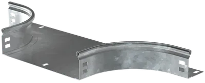 Отвод Т-образный плавный предназначен для организации Т- или Х-образного горизонтального отвода кабельной трассы. Также аксессуар применяется для Т-ответвления вниз в вертикальной плоскости без применения крышки. Крышка аксессуара в комплект не входит.
Аксессуар изготовлен из стали с цинковым покрытием, нанесенным погружением изделий в расплав цинка (защитный слой цинка не менее 55 мкм).