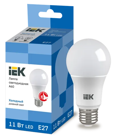 LED lamp A60 ball 11W 230V 6500K E27 IEK is intended for use in lighting devices for external and internal lighting of industrial, commercial and domestic facilities.

Complies with the requirements of the Technical Regulations of the Customs Union TR TS 004/2011, TR TS 020/2011, IEC 62560, Decree of the Government of the Russian Federation of November 10, 2017 No. 1356.