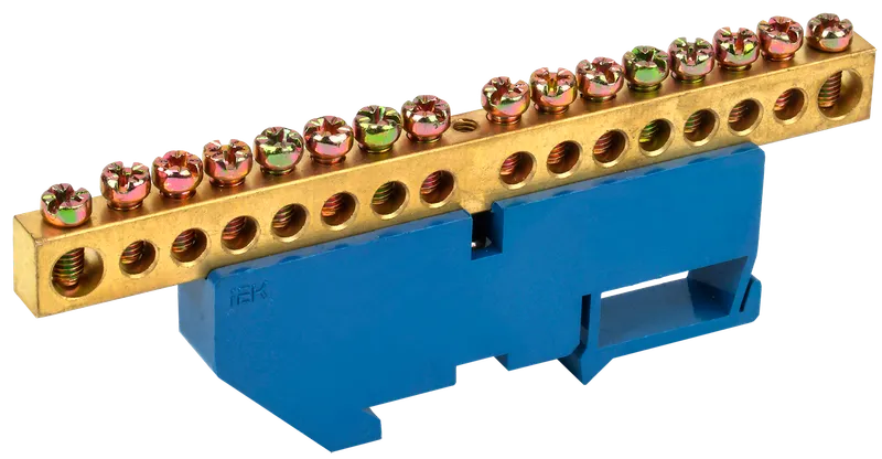 Шина N "ноль" на DIN-изол ШНИ-8х12-16-Д-С IEK (YNN10-812-16D-K07 ...