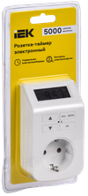 РТЭ-5 Розетка-таймер электронный 1мин 7дн 112on/off 16А IP20 белая IEK1