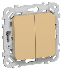 FLITE Выключатель 2-клавишный 10А ВС12-1-0-ФлШм шамуа IEK
