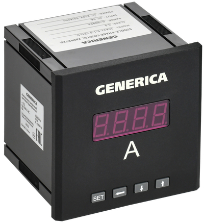 Амперметр цифровой щитовой однофазный 96х96мм LED GENERICA