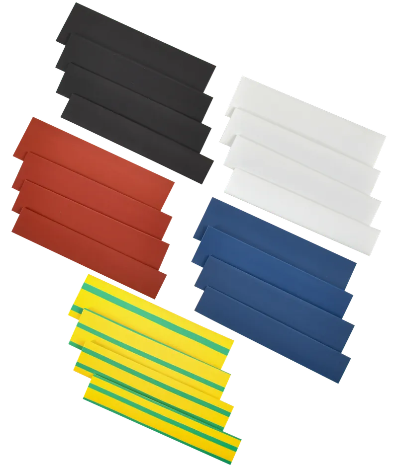 TTU set 8/4, 10/5, 12/6, 14/7 yellow-green, blue, red, black, white 20x8 cm/pack. IEK