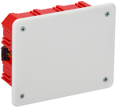 Коробка распаячная КМ41028 для полых стен безгалогенная (HF) 120х92х45мм с саморезами с крышкой и пластиковыми лапками IEK