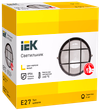 Светильник НПП1302 круг с решеткой 60Вт IP54 белый IEK1