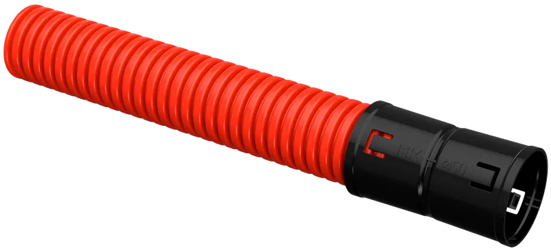 Corrugated double-wall HDPE pipe d=50mm red (100 m) IEK with a broach tool