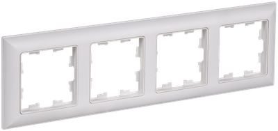 BRITE Рамка 4-местная РУ-4-БрАБ арктический белый/белый IEK