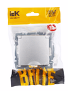 BRITE Розетка 1-местная с заземлением с защитными шторками и крышкой 16А IP44 РСбш10-3-44-БрА алюминий IEK2