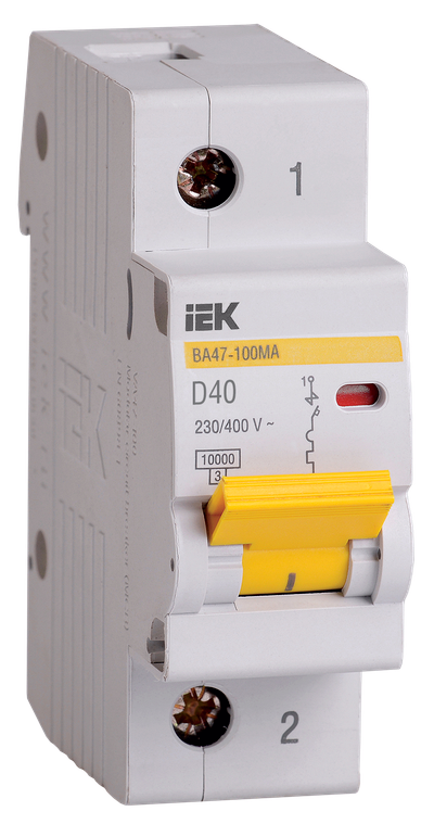 Автоматический выключатель ВА47-100МА без теплового расцепителя 1P 40А 10кА D IEK