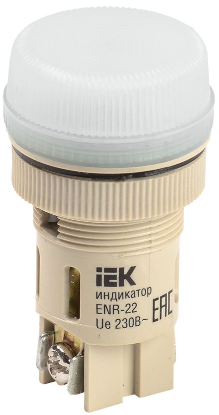 Лампа ENR-22 сигнальная d22мм белый неон/240В цилиндр GENERICA (BLS40-ENR-K01)