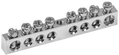 Применяются в щитовом оборудовании для подсоединения нулевых рабочих (N) и нулевых защитных проводов (РЕ). Крепление шины предусмотрено по центру (типы 8/1; 14/1) и по краям (типы 8/2 и 14/2) через изолятор нулевой шины на 35 мм монтажную DIN-рейку и через угловые изоляторы нулевой шины, а также непосредственно на панель щита. При подключении к шинам медных многожильных проводов рекомендуется оконцевание их наконечниками-гильзами. Выполнены из латуни.
Шины с никелевым покрытием обладают более высокой коррозионной стойкостью материала и привлекательным внешним видом, что обеспечивает возможность их применения в средах с повышенной агрессивностью.