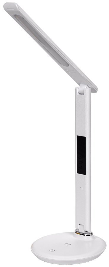 LIGHTING Светильник светодиодный настольный 2011 7Вт на подставке QI-заряд USB-выход кожа белый IEK