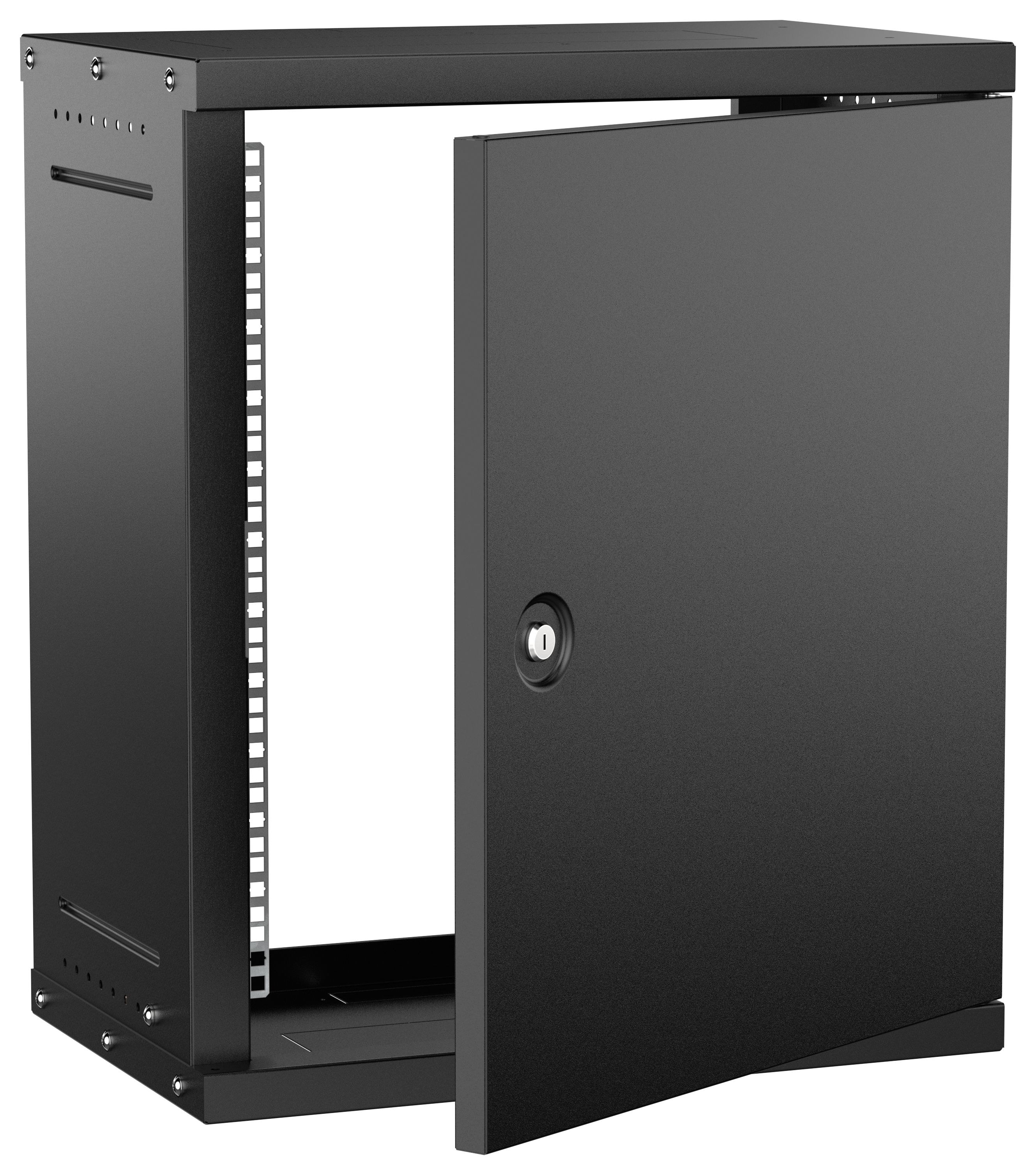 Шкаф настенный 12U 550х350мм металическая дверь черный GENERICA (LWE5-12U53-MF-G)