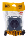 BRITE Розетка 1-местная с заземлением без защитных шторок 16А РС11-1-0-БрМ маренго IEK6
