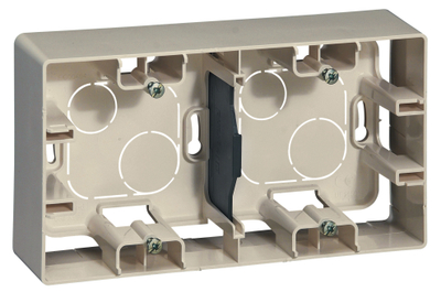 ETIKA Коробка для накладного монтажа 2-местная слоновая кость