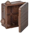 Коробка распаячная КМ для открытой проводки с откидной крышкой 100х100х50мм IP54 8 гермовводов дуб IEK0