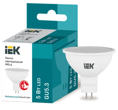 LED lamp MR16 soffit 5W 230V 4000K GU5.3 IEK is intended for use in lighting devices for external and internal lighting of industrial, commercial and domestic facilities.

Complies with the requirements of the Technical Regulations of the Customs Union TR TS 004/2011, TR TS 020/2011, IEC 62560, Decree of the Government of the Russian Federation of November 10, 2017 No. 1356.