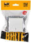 BRITE Выключатель 1-клавишный проходной с индикацией 10А ВС10-1-7-БрБ белый IEK1