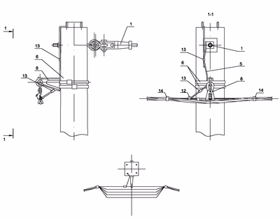 Support UPS33 reinforced concrete special angular with guy line single circuit without IEK branch