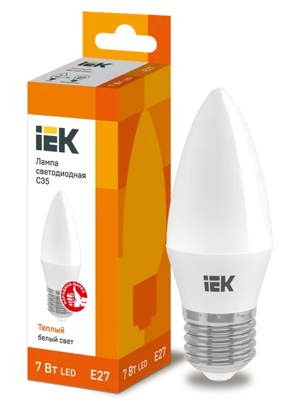 LED lamp C35 candle 7W 230V 3000K E27 IEK is intended for use in lighting devices for external and internal lighting of industrial, commercial and domestic facilities.

Complies with the requirements of the Technical Regulations of the Customs Union TR TS 004/2011, TR TS 020/2011, IEC 62560, Decree of the Government of the Russian Federation of November 10, 2017 No. 1356.