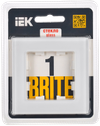 BRITE Рамка 1-местная РУ-1-2-Бр стекло белый матовый IEK1