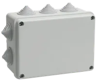 Коробка распаячная КМ41242 для открытой проводки 150х110х70мм IP55 10 гермовводов серая IEK