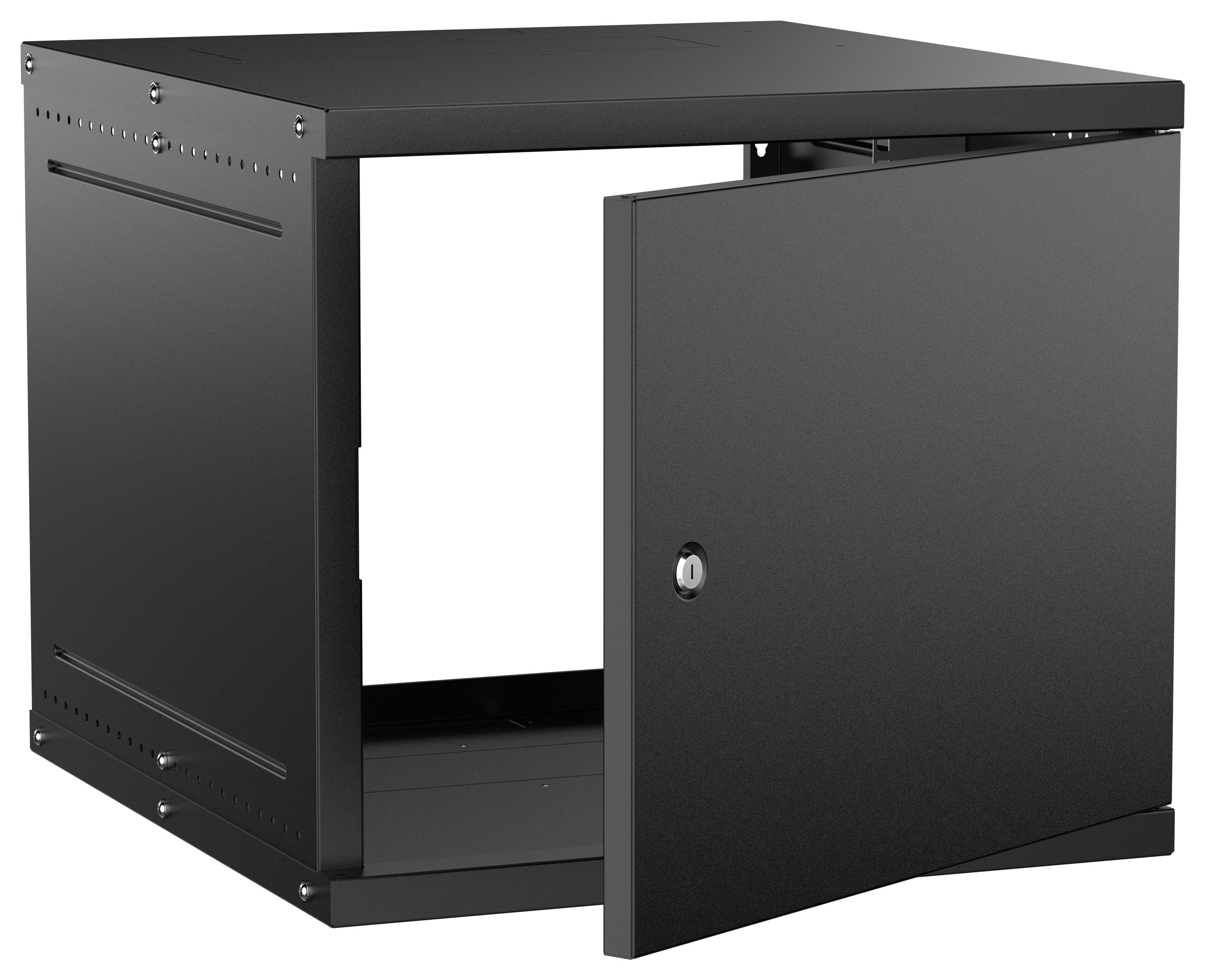 Шкаф настенный 19" 9U 600х650мм металлическая дверь черный GENERICA (LWE5-09U67-MF-G)