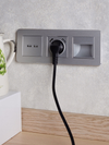 BRITE Розетка 1-местная с заземлением с защитными шторками 16А с USB A+A 5В 2,1А РЮш10-1-БрА алюминий IEK7