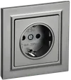 BRITE 1-gang earthed socket with protective shutters 16A, complete PCP14-1-0-BrS steel IEK0