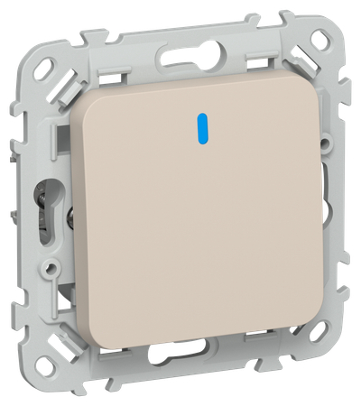 FLITE Выключатель 1-клавишный проходной с индикацией 10А ВС61-1-1-ФлЛ льняной IEK